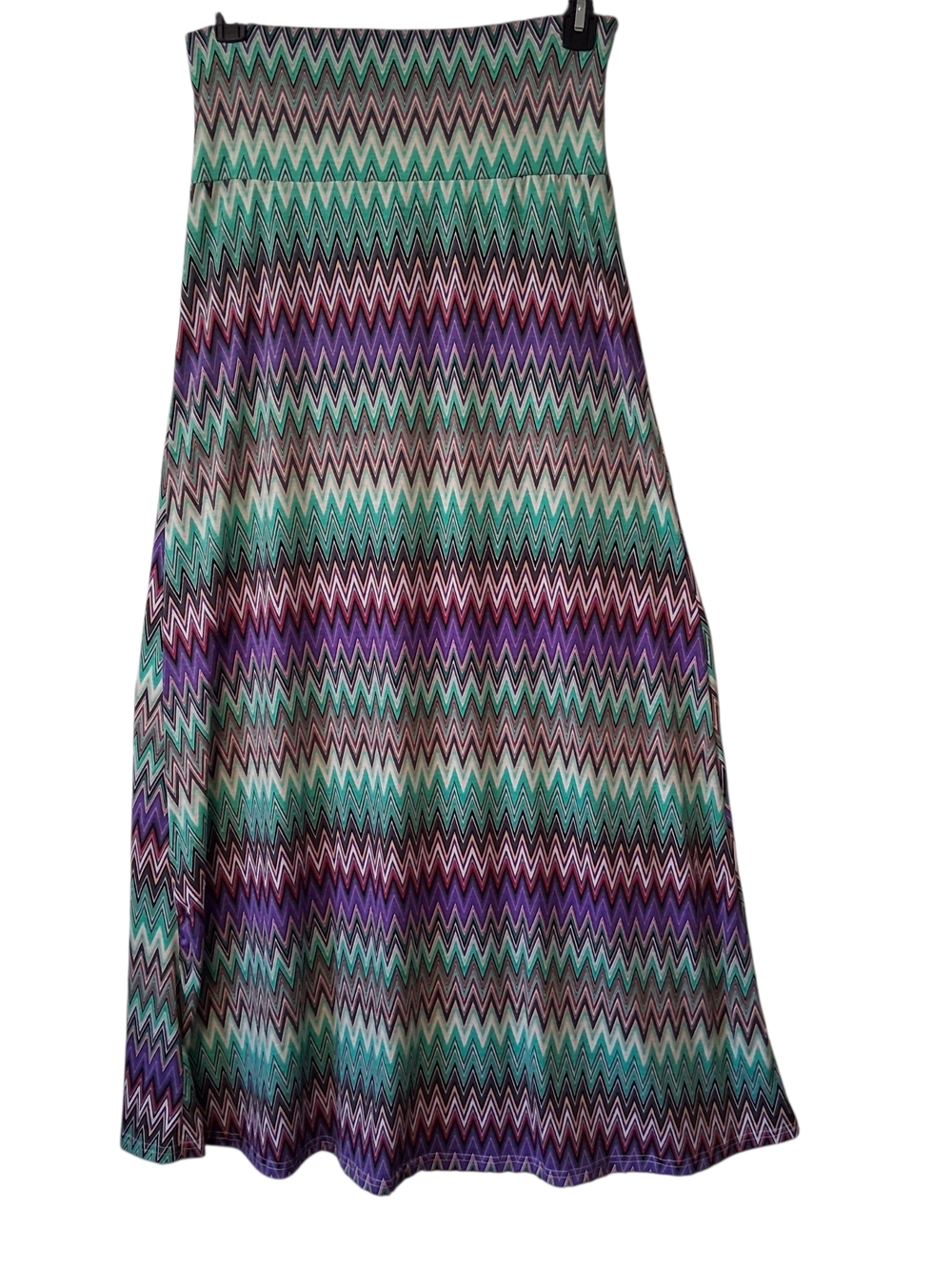 Rue 21 Chevron-Print Maxi Skirt in Teal, Purple, and Black NWT Size XL